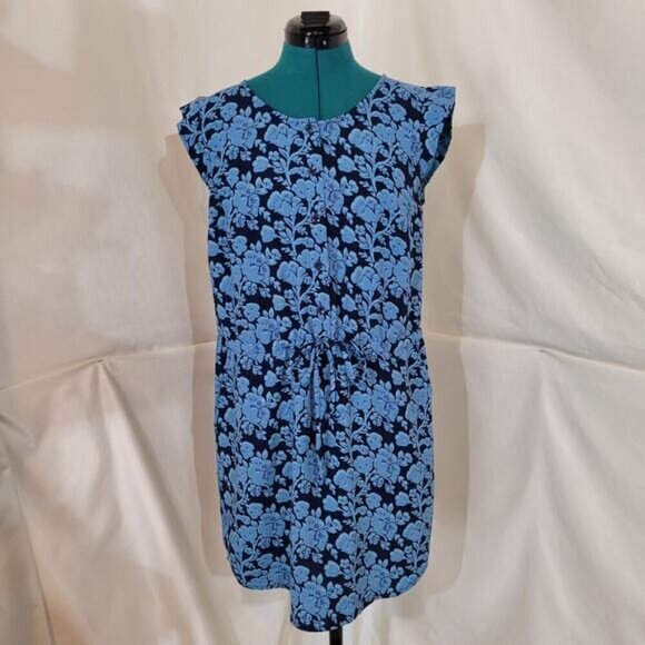 Cabi Java Blue Floral Drawstring Dress - Size Small - Picture 3 of 10